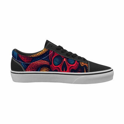 WOMEN'S Snake Skulls Print Canvas Lace-Up Y2K Shoes