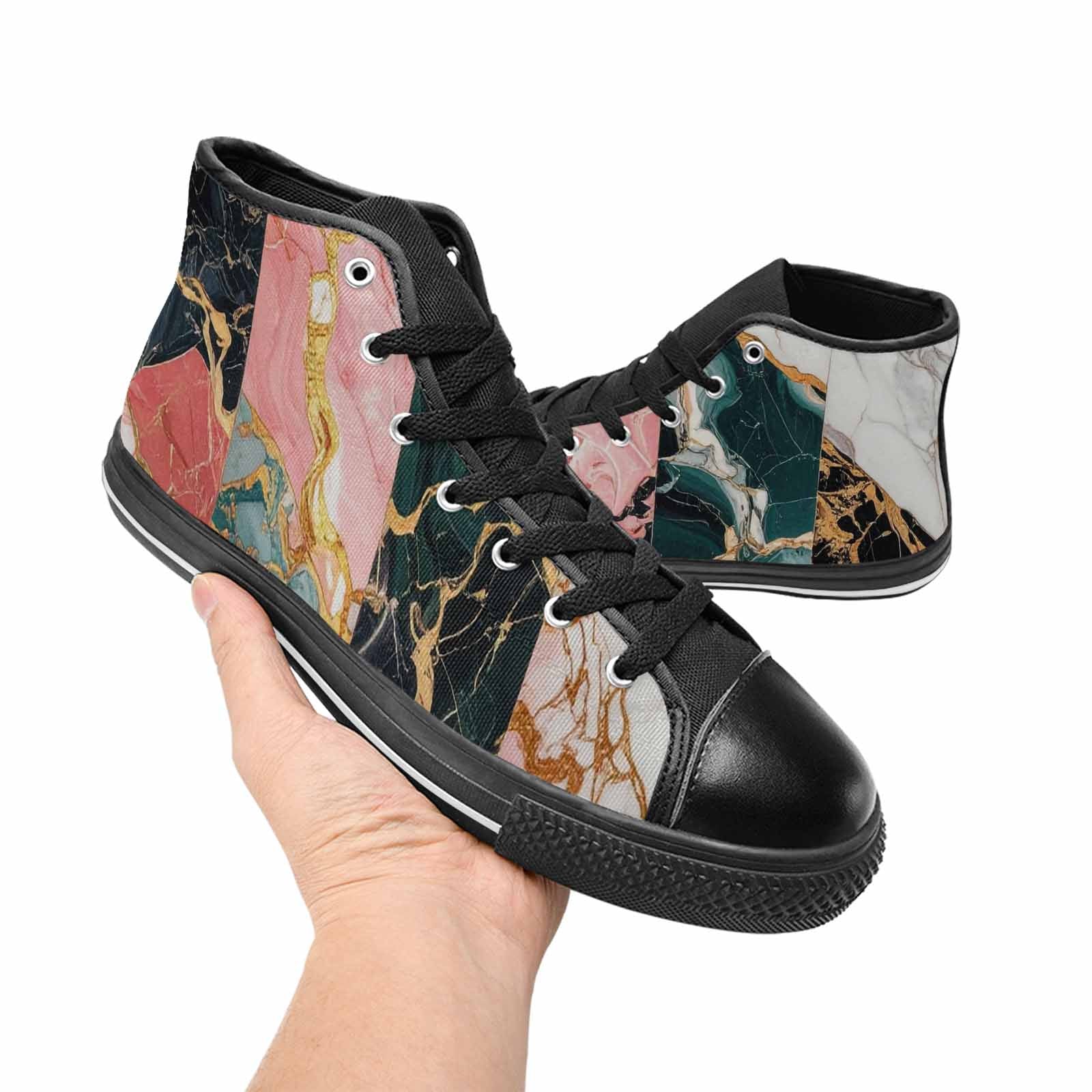 MEN'S Marble Stone Texture High Top Canvas Surreal Shoes