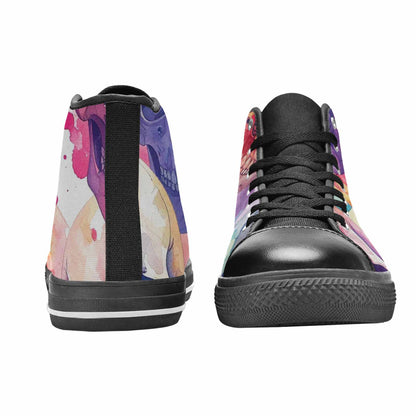 WOMEN'S Kulls - Watercolor High Top Canvas Dark Academia Sneakers