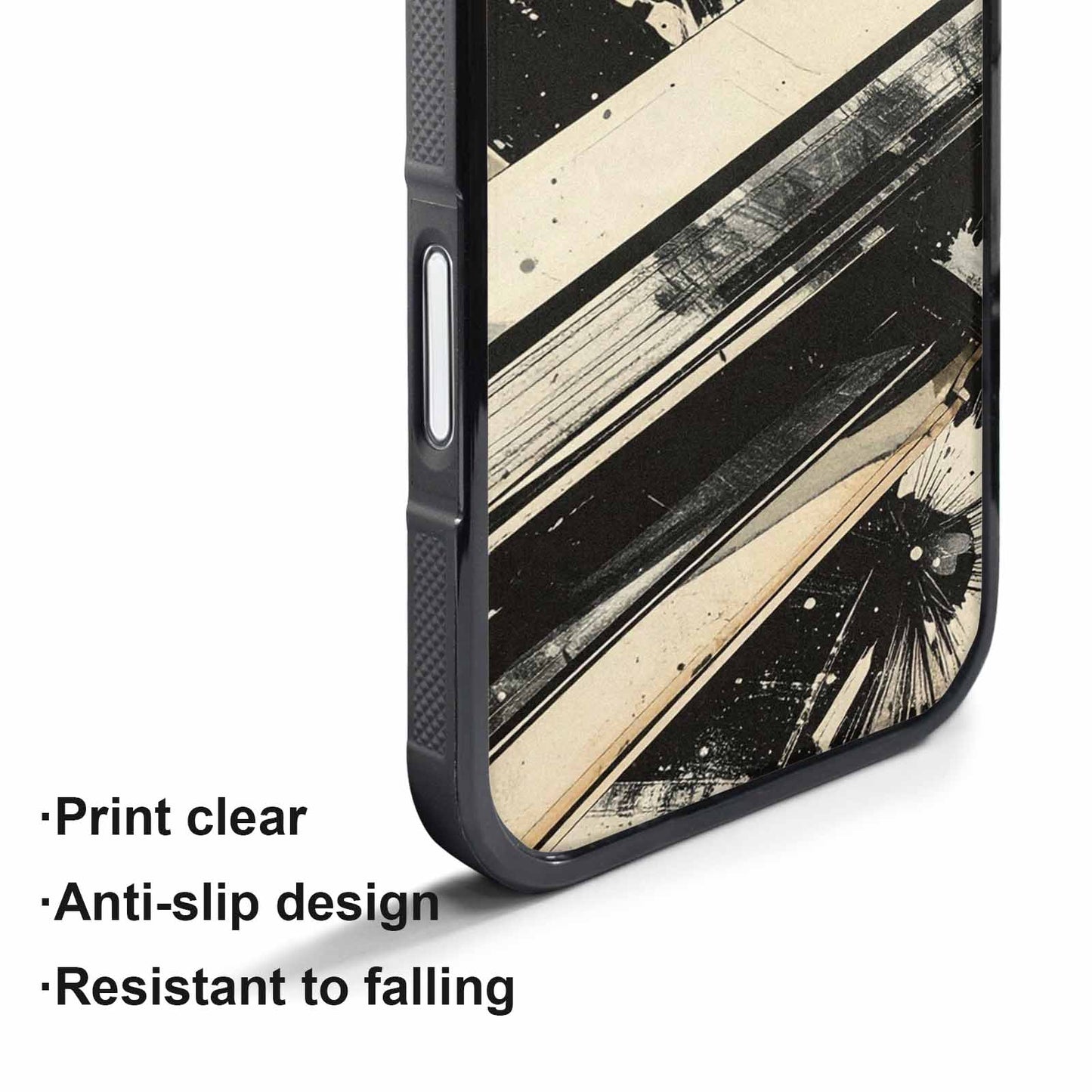 iPhone 17 Pro Max Case — Black And White Solid Retro Vintage, Custom Made Phone Cover