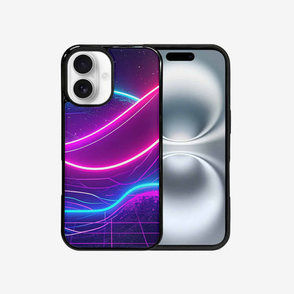 iPhone 16 Case — 1980s Neon Cartoon Art Pattern, Custom Phone Case