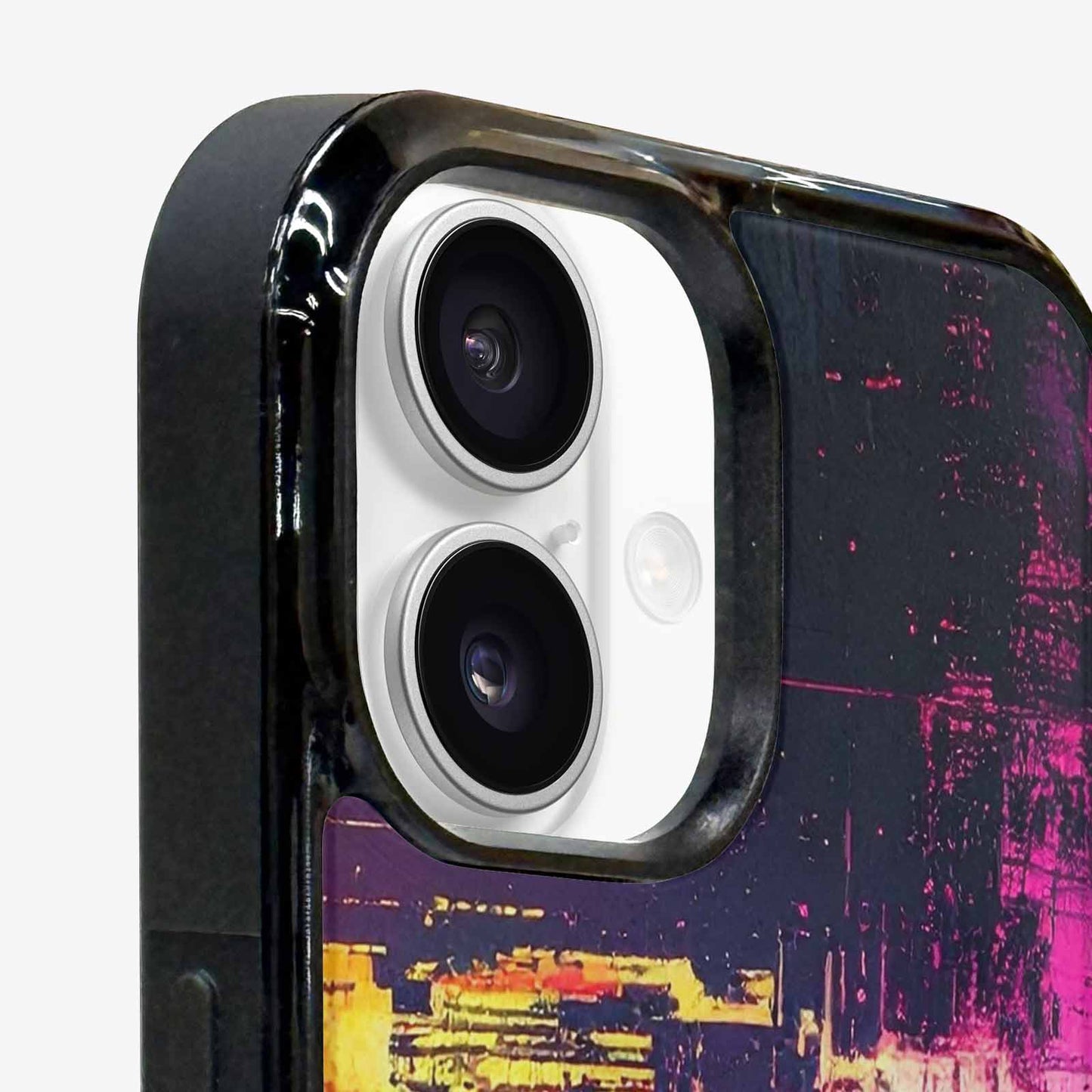 iPhone 16 Plus Case — Glitch Dark Art Seamless Pattern Vibrant, Customized Protective Case