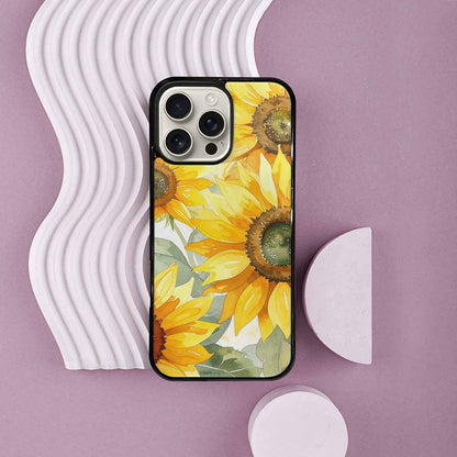 iPhone 16 Pro Max Case — Sunflowers Watercolor, Custom Print Case Cover