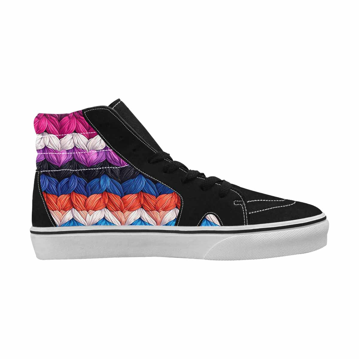 WOMEN'S Genderfluid Flag Color High Top Canvas Wallpaper Art Sneakers