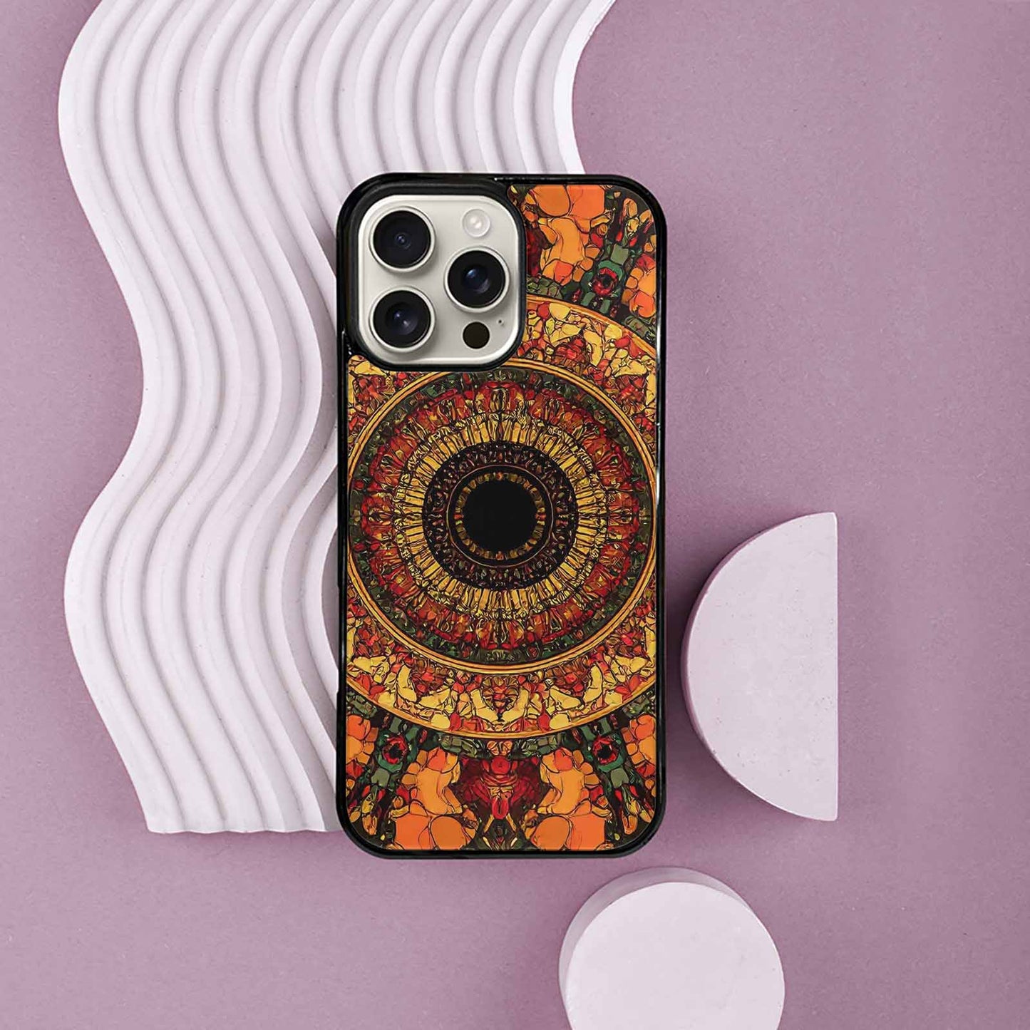 iPhone 16 Pro Max Case — Mandala Lions Art Seamless Pattern Vibrant, Custom Printed Phone Case