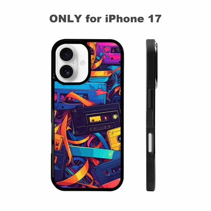 iPhone 17 Case — Retro Cassette Tape Pattern Retro Vintage, Original Design Phone Case