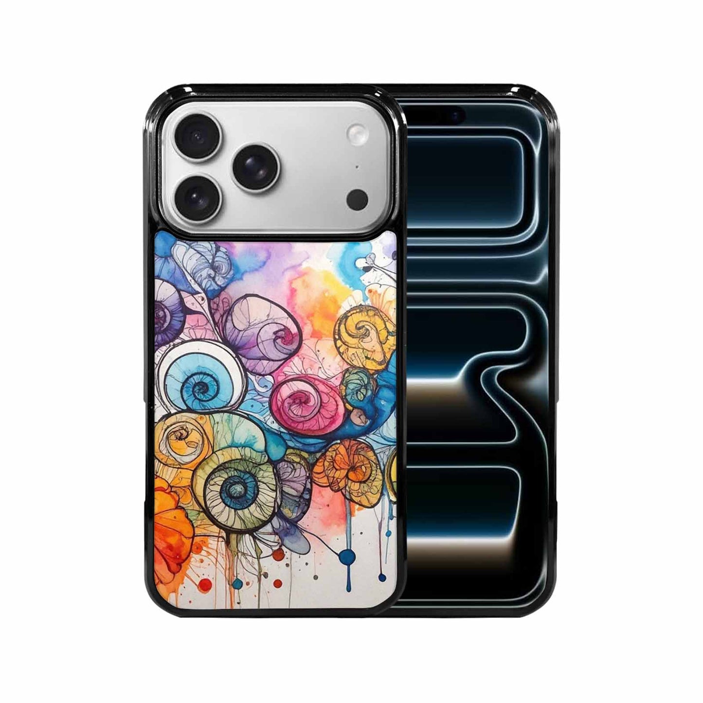 iPhone 17 Pro Max Case — Tie Dye Swirls (black Tie Dye, Custom Phone Case