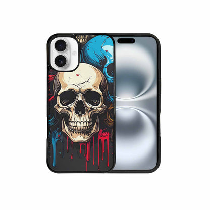 iPhone 16 Plus Case — Dripping Skulls Collage, Unique Phone Case Design