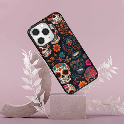 iPhone 15 Pro Max Case — Smaller Skulls Overlapping Seamless Pattern Of, Custom Designed Case Cover