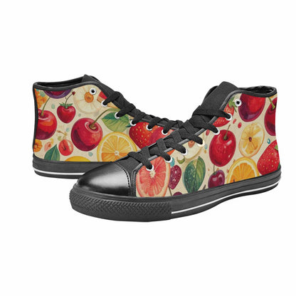 MEN'S Cherry Fruit Print High Top Canvas Y2K Custom Sneakers