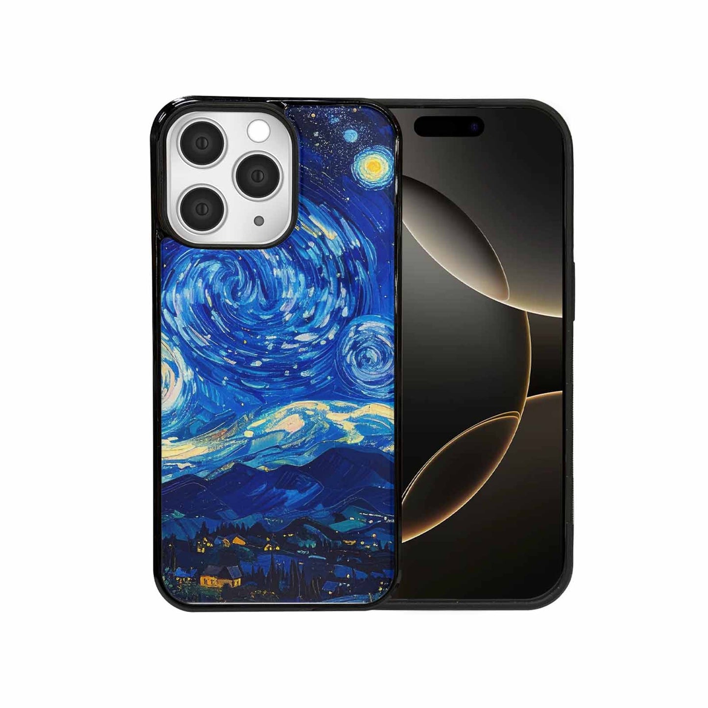 iPhone 15 Pro Max Case — Starry Night Van Gogh Paint Art, Original Design Phone Case