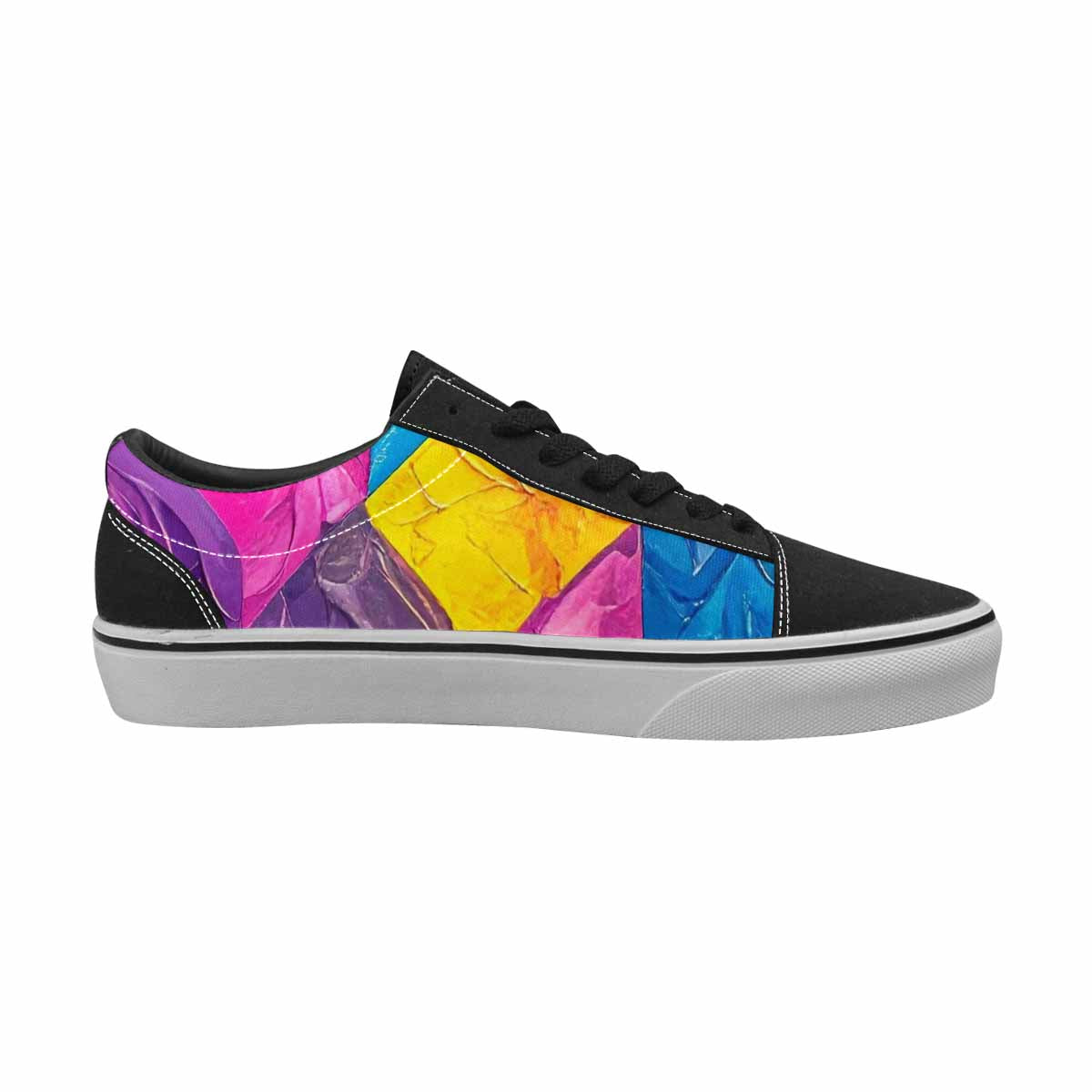 WOMEN'S Pansexual Flag Color Canvas Lace-Up Surreal Custom Sneakers