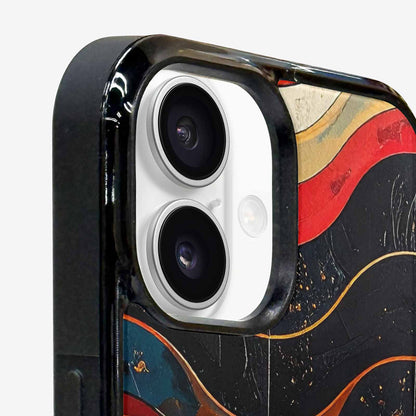 iPhone 16 Case — Retro Wave Scallop Stripe Small Wavy, Custom Print Case Cover