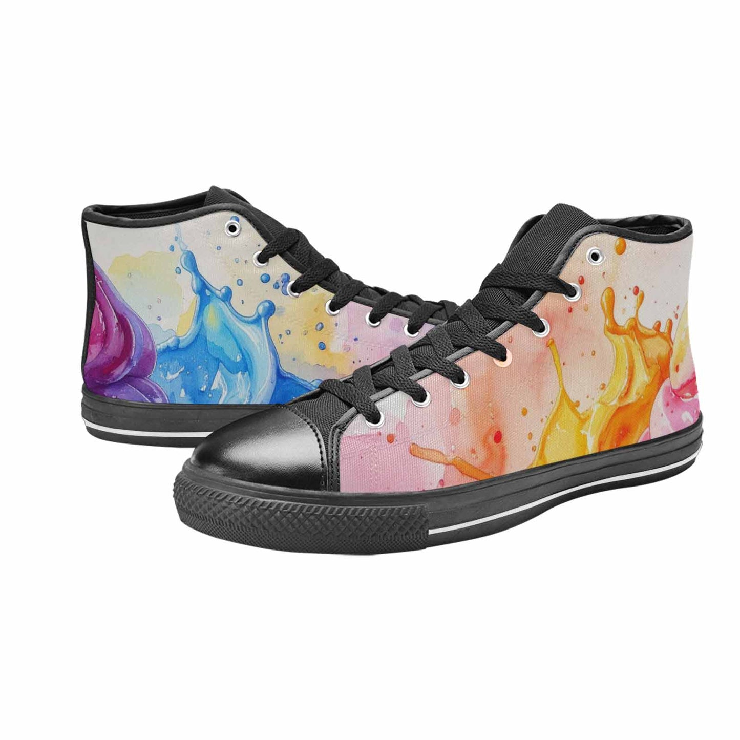 WOMEN'S Melting Icecream Collage High Top Canvas Vivid Shoes