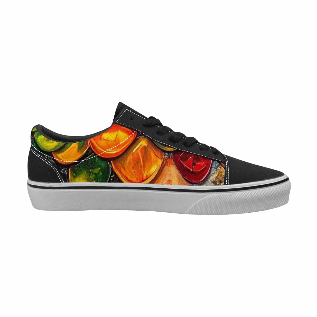 WOMEN'S Reptile Scale Lace-Up Canvas Vibrant Chaos Custom Sneakers