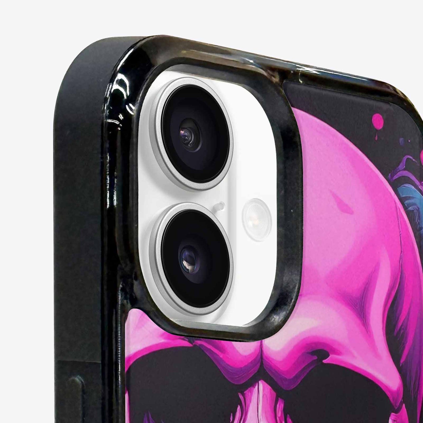 iPhone 16 Case — Pink Purple Skeletons Neon Drip Melting, Customized Protective Case