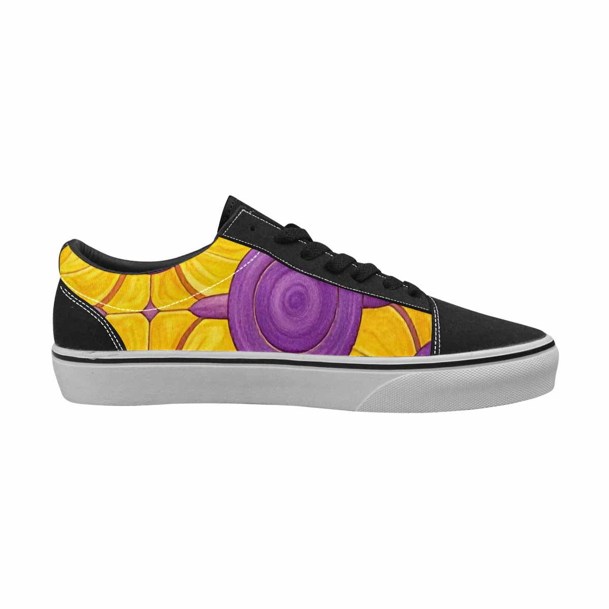 WOMEN'S Intersex Flag Color Canvas Lace-Up Vibrant Chaos Custom Shoes