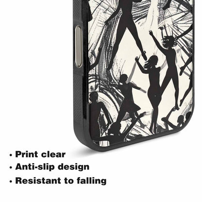 iPhone 16 Pro Case — Bold Dancing Figure Line Art Pattern, Original Design Phone Case