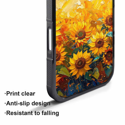 iPhone 17 Air Case — Impressionist Sunflower Brushstroke Pattern Hundreds Floral, Custom Designed Case Cover