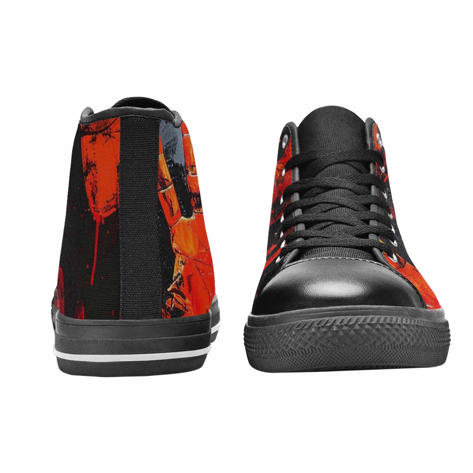 MEN'S Halloween Splatter Handprint High Top Canvas Grunge Sneakers