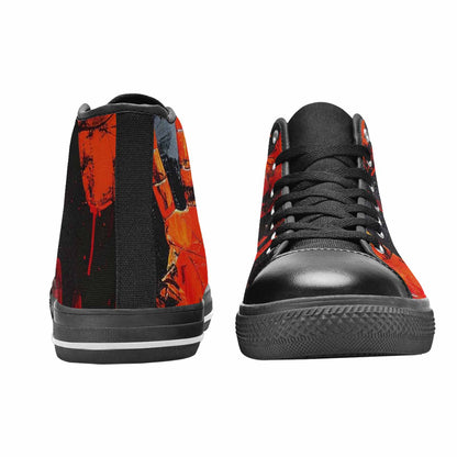 MEN'S Halloween Splatter Handprint High Top Canvas Grunge Sneakers