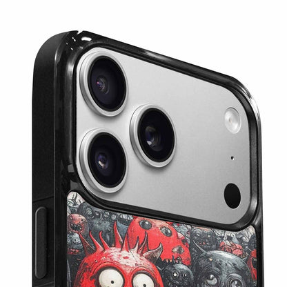 iPhone 17 Pro Max Case — Black &amp; Red Ink Cartoon Cute, Custom Phone Case