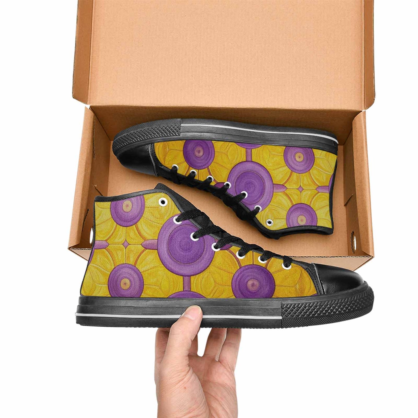 MEN'S Intersex Flag Color High Top Canvas Surreal Sneakers