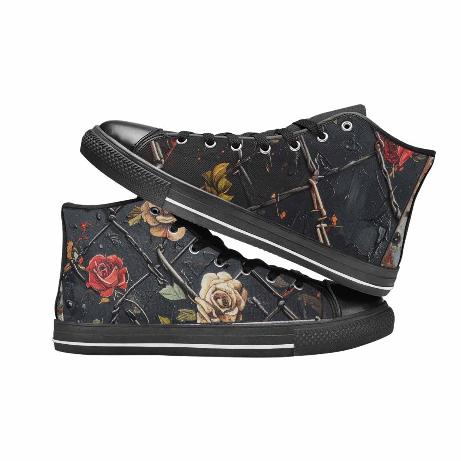 WOMEN'S Barbed Wire Chain High Top Canvas Dark Academia Sneakers