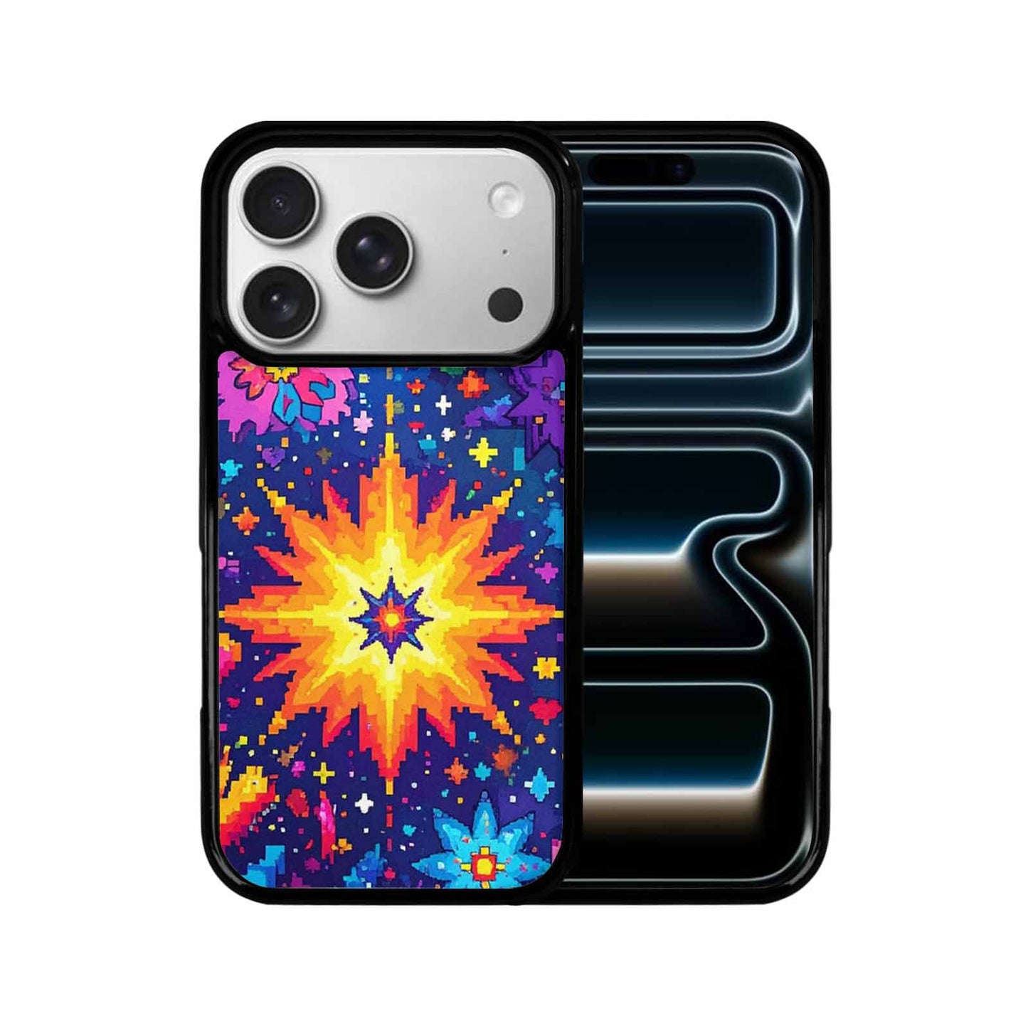 iPhone 17 Pro Case — Pixel Art Bit Burst Pattern Original, Original Design Phone Case