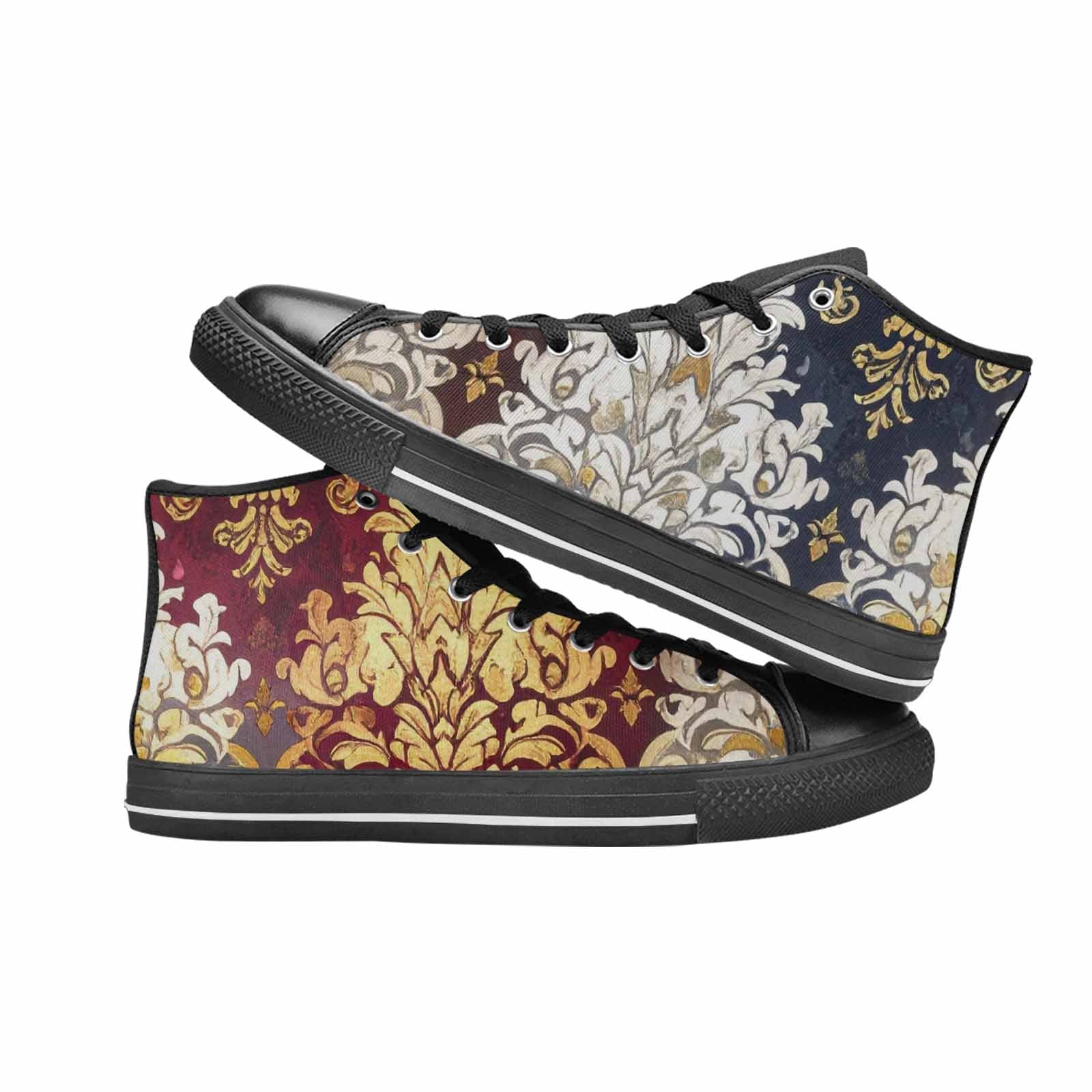 WOMEN'S Damask Ornamental Wallpaper High Top Canvas Aesthetic Shoes