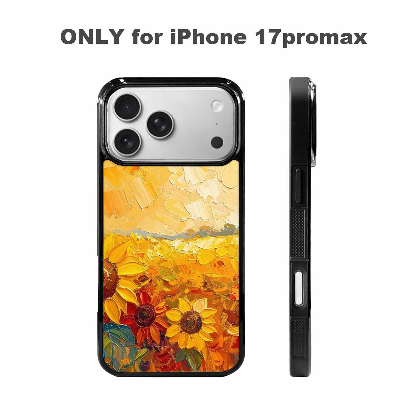 iPhone 17 Pro Max Case — Impressionist Sunflower Brushstroke Pattern Floral, Custom Phone Case