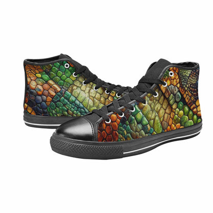 MEN'S Snake Skin Reptile High Top Canvas Dreamcore Custom Shoes