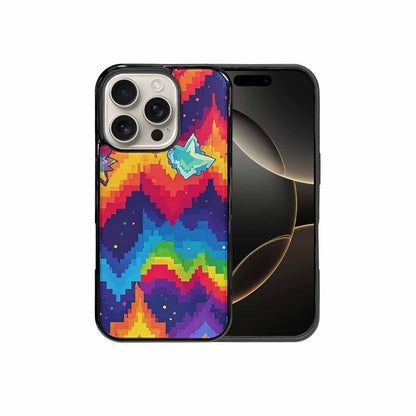 iPhone 16 Pro Case — Pixel Art 8 Bit Burst Pattern, Custom Designed Case Cover
