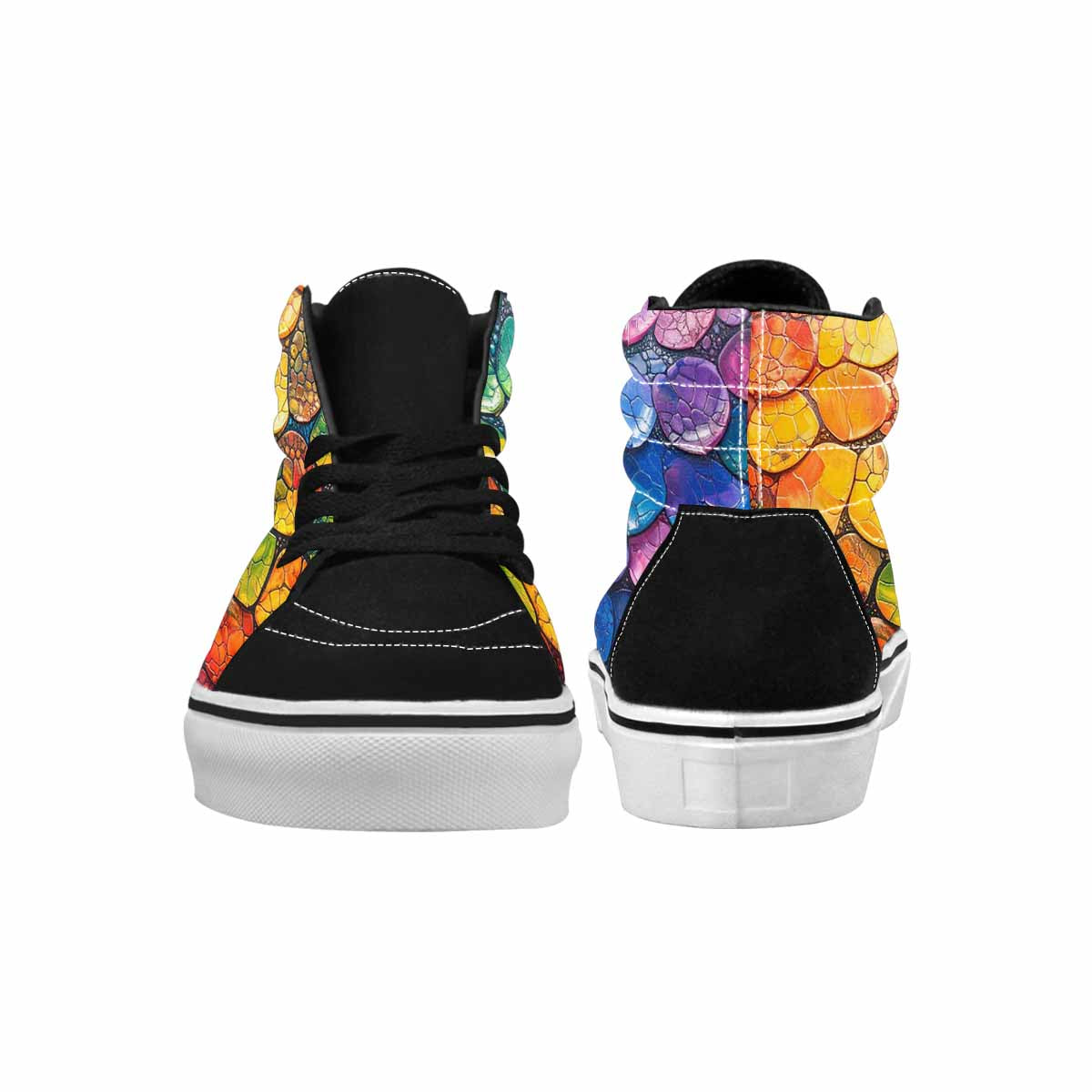 MEN'S Reptile Scale High Top Canvas Vibrant Chaos Custom Sneakers