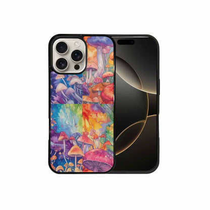 iPhone 16 Pro Max Case — Mushrooms Tie Dyemushrooms Pat 6t6 Personalized, Custom Designed Case Cover