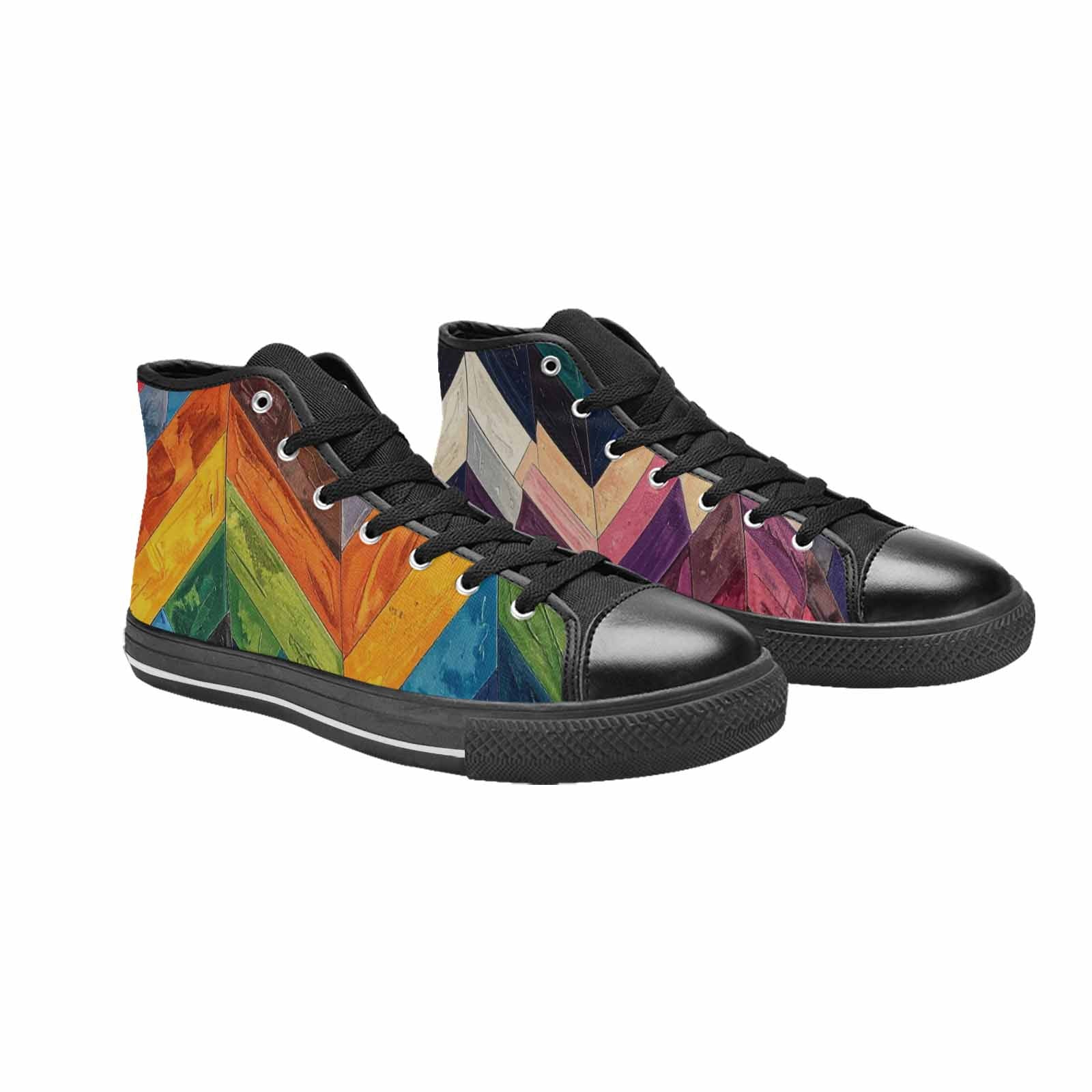 MEN'S Progress Pride Flag High Top Canvas Dark Academia Custom Sneakers
