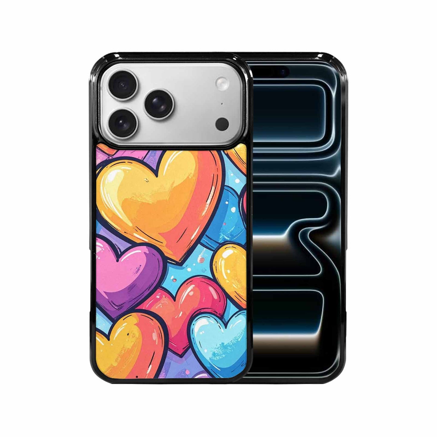 iPhone 17 Pro Max Case — Pastel Summer Heart Original Art, Custom Art Phone Cover