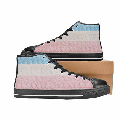 MEN'S Transgender Flag Color High Top Canvas Dark Academia Shoes