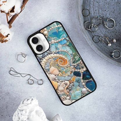 iPhone 16 Plus Case — Seashell Collage Seashell Collage Pattern Hundreds, Original Design Phone Case
