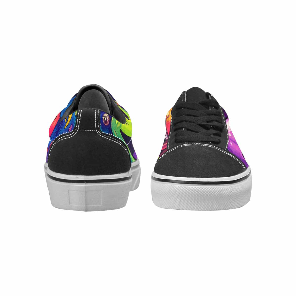 WOMEN'S Yellow Smiley Face Canvas Lace-Up Neon Fantasy Sneakers