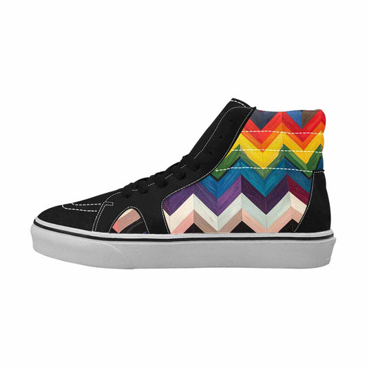 MEN'S Progress Pride Flag High Top Canvas Aesthetic Custom Sneakers