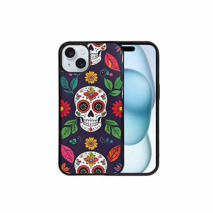 iPhone 15 Plus Case — Sunflowers And Skulls, Original Design Phone Case