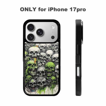 iPhone 17 Pro Case — Black Green Ink Rainbow From Gothic, Personalized Phone Case