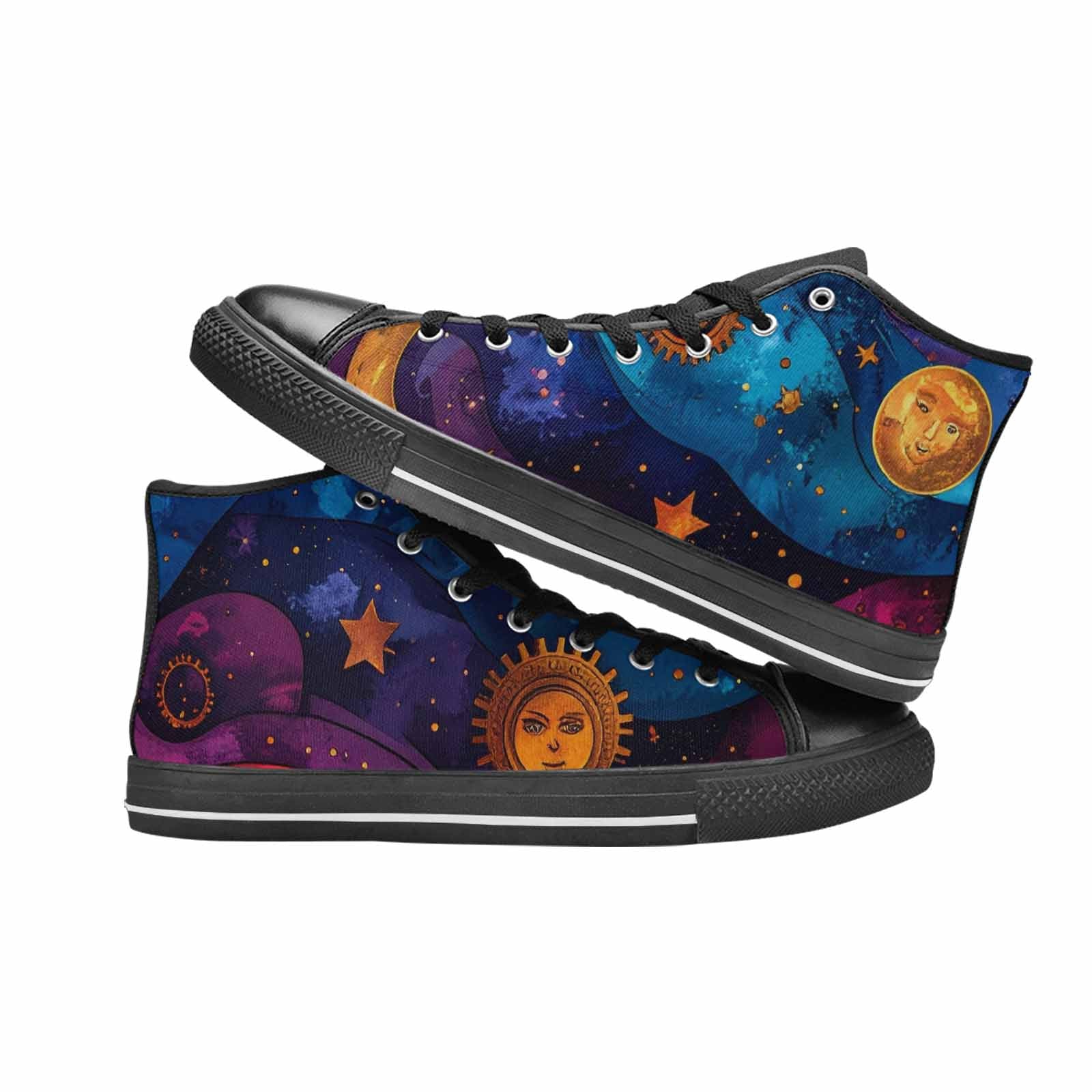 WOMEN'S Steampunk Galaxy High Top Canvas Cottagecore Custom Shoes