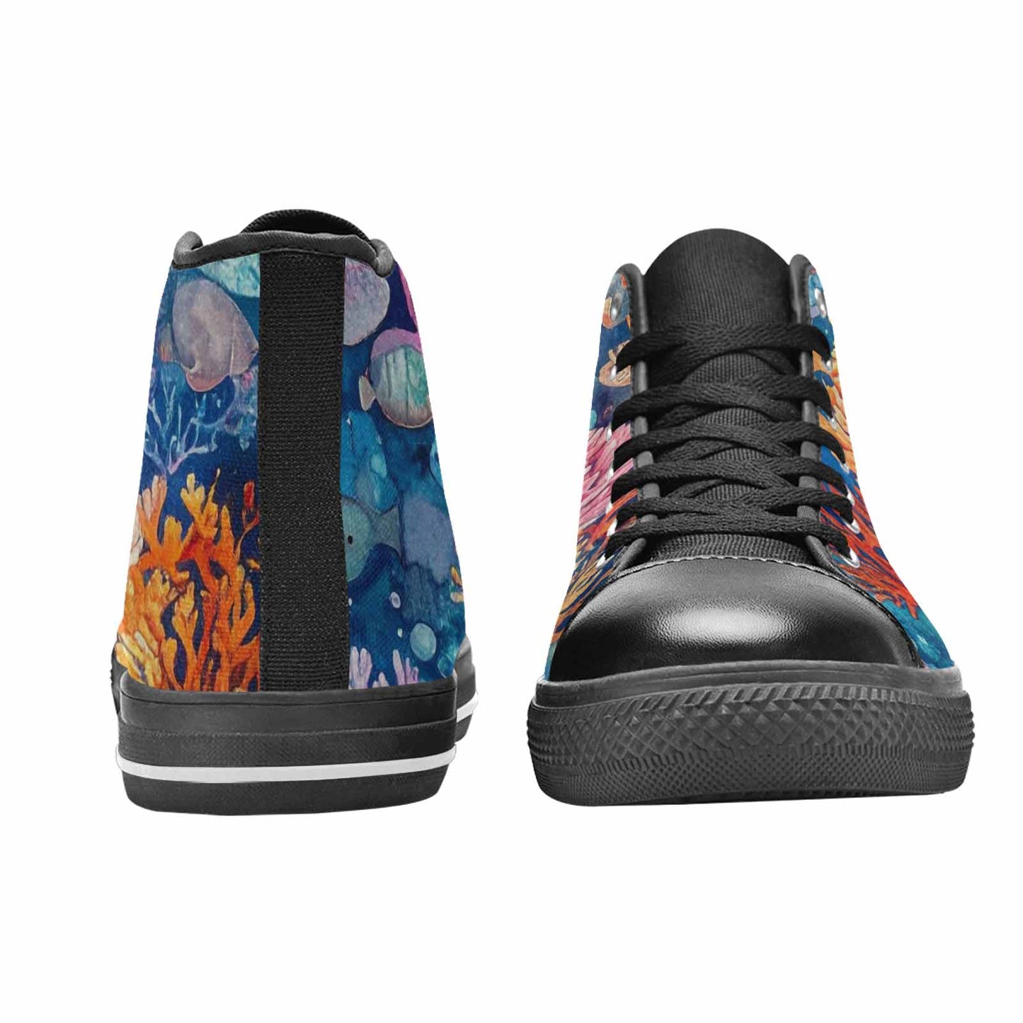 MEN'S Fish Scale Coral High Top Canvas Dark Academia Sneakers