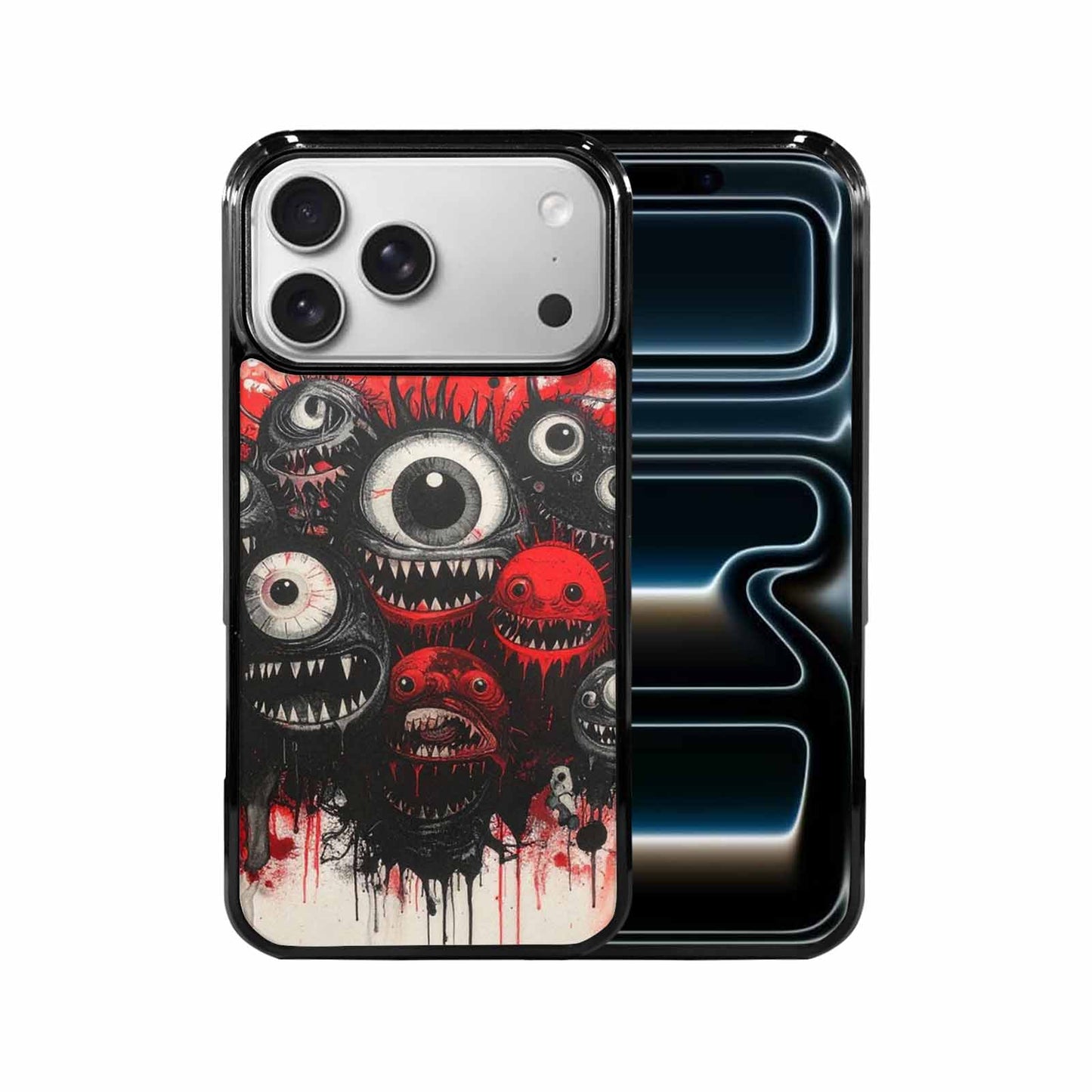 iPhone 17 Pro Max Case — Black &amp; Red Ink Original Art, Custom Printed Phone Case