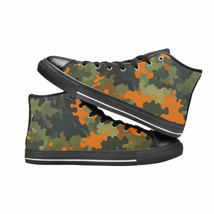 WOMEN'S Military Camouflage Blotch High Top Canvas Surreal Custom Sneakers