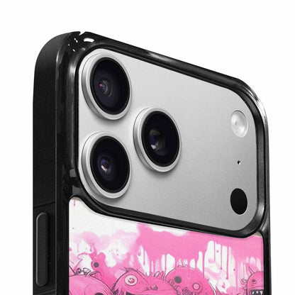 iPhone 17 Pro Max Case — Black &amp; Pink Ink Cartoon Cute, Custom Made Phone Cover