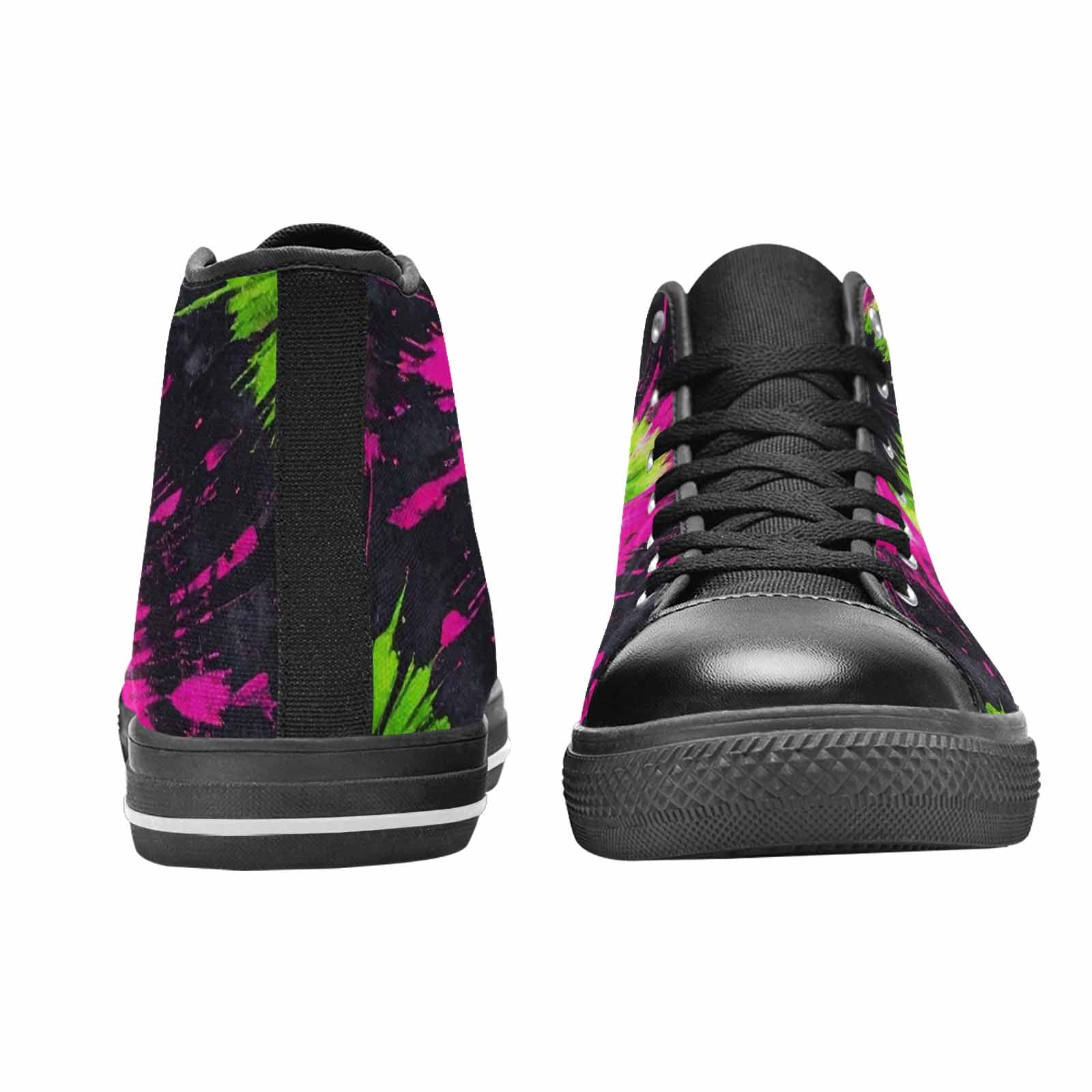 MEN'S Acid Wash Tie Dye Neon High Top Canvas Wallpaper Art Custom Shoes