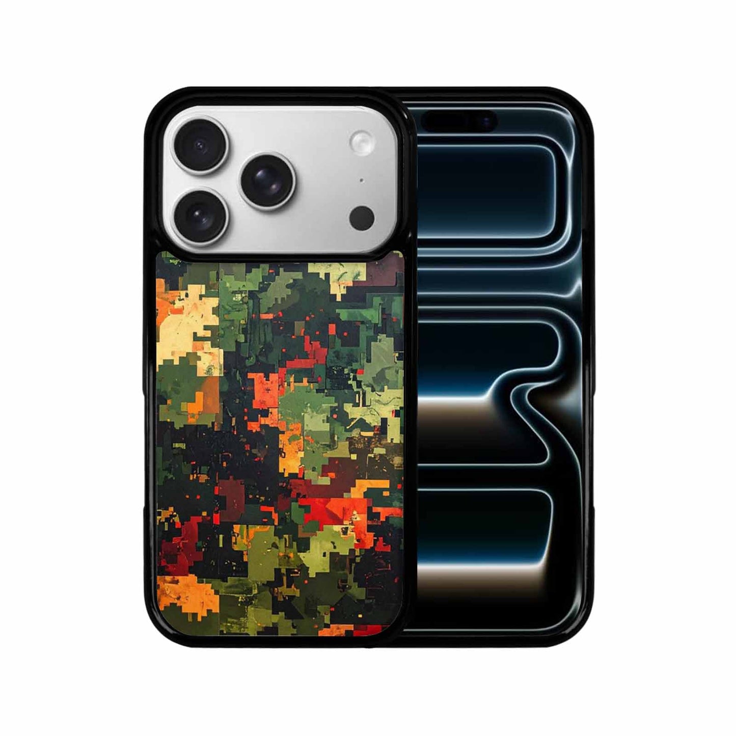 iPhone 17 Pro Case — Small Military Camouflage Blotch Pattern Camo, Unique Phone Case Design